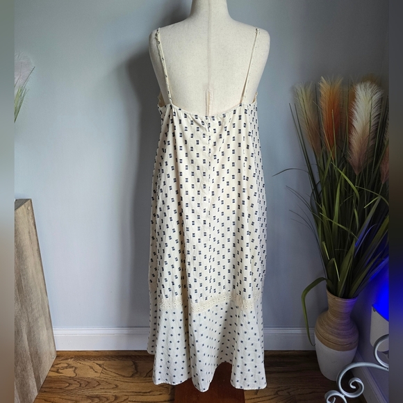 Zara New Ivory & Black Embroidred Eyelet Textured Patchwork Midi Dress SZ XXL - Picture 7 of 15